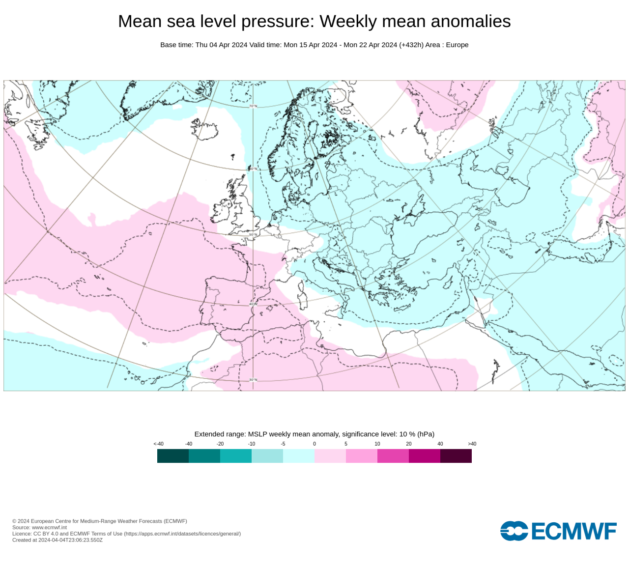 15-22 aprile, scenario secondo ecmwf 15-22 aprile, scenario secondo ecmwf