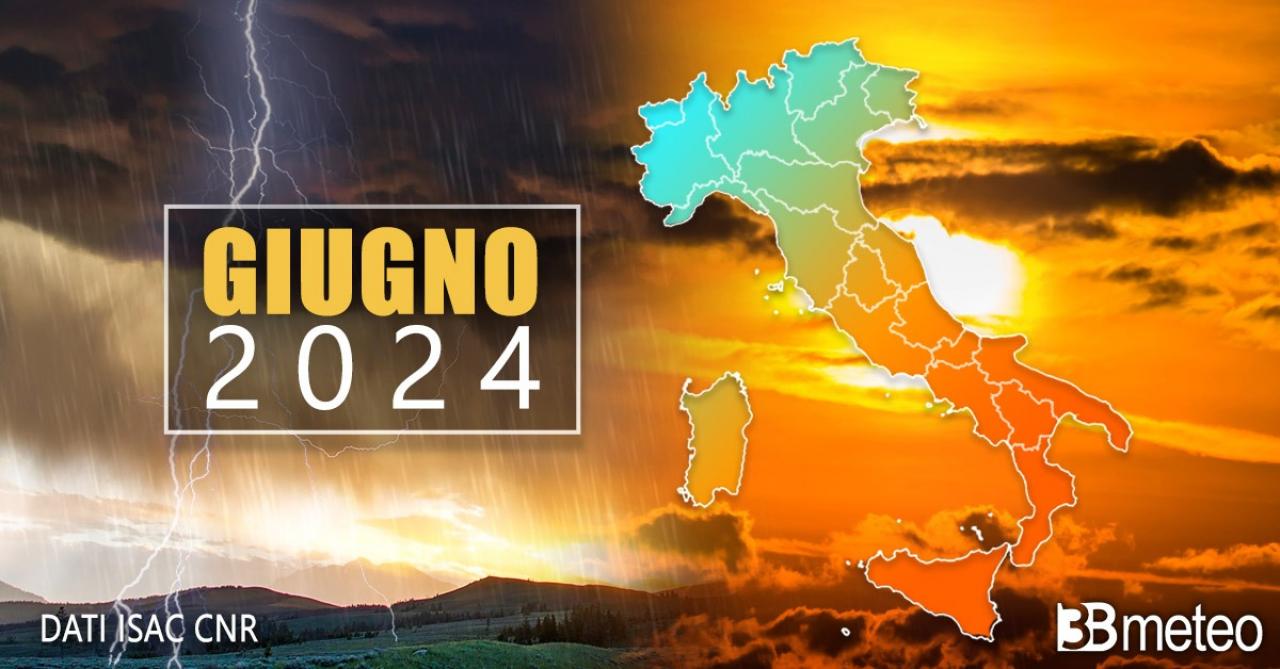 andamento meteo giugno 2024 su dati Isac-Cnr