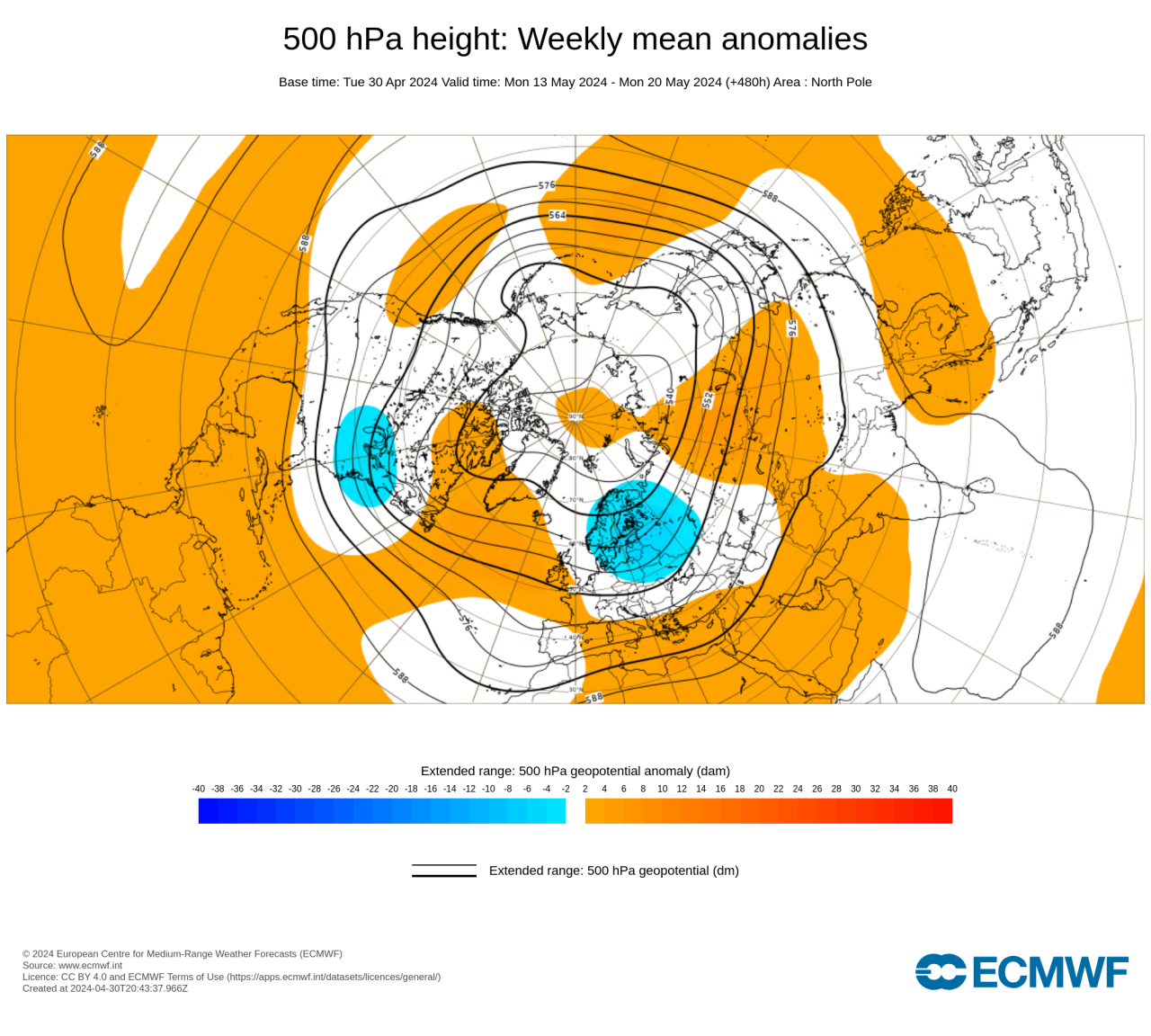 anomalie geopotenziale 500 hPa secondo Ecmwf anomalie geopotenziale 500 hPa secondo Ecmwf