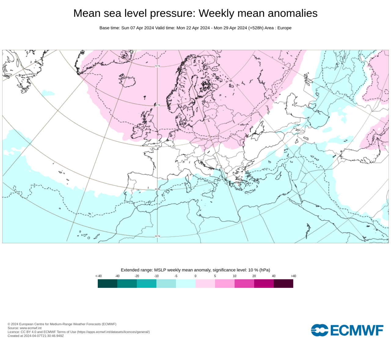 anomalie pressione secondo ecmwf per l'ultima settimana di aprile anomalie pressione secondo ecmwf per l'ultima settimana di aprile