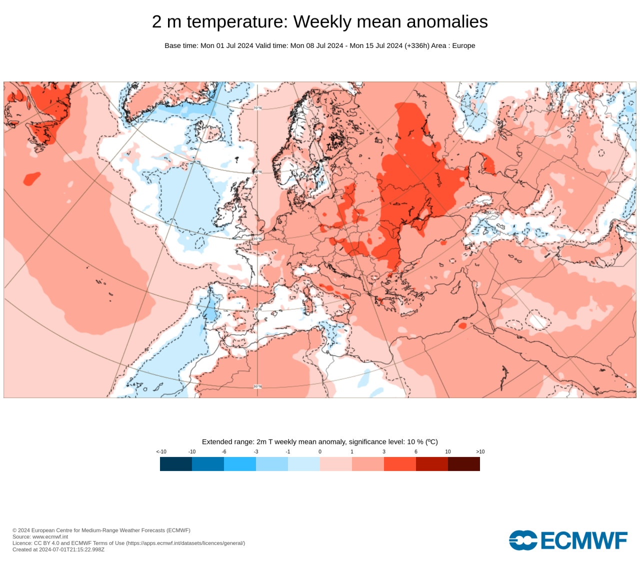 anomalie temperature secondo Ecmwf anomalie temperature secondo Ecmwf