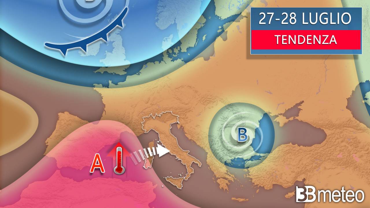 Meteo tendenza per il weekend 27-28 luglio