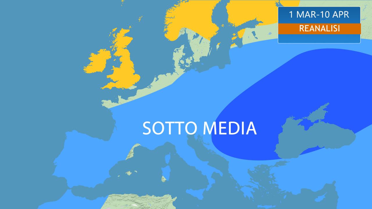 primi 40 giorni di primavera sotto media termica in Europa