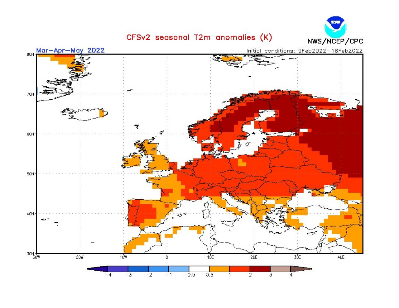 scenario previsto per la primavera dalla Noaa