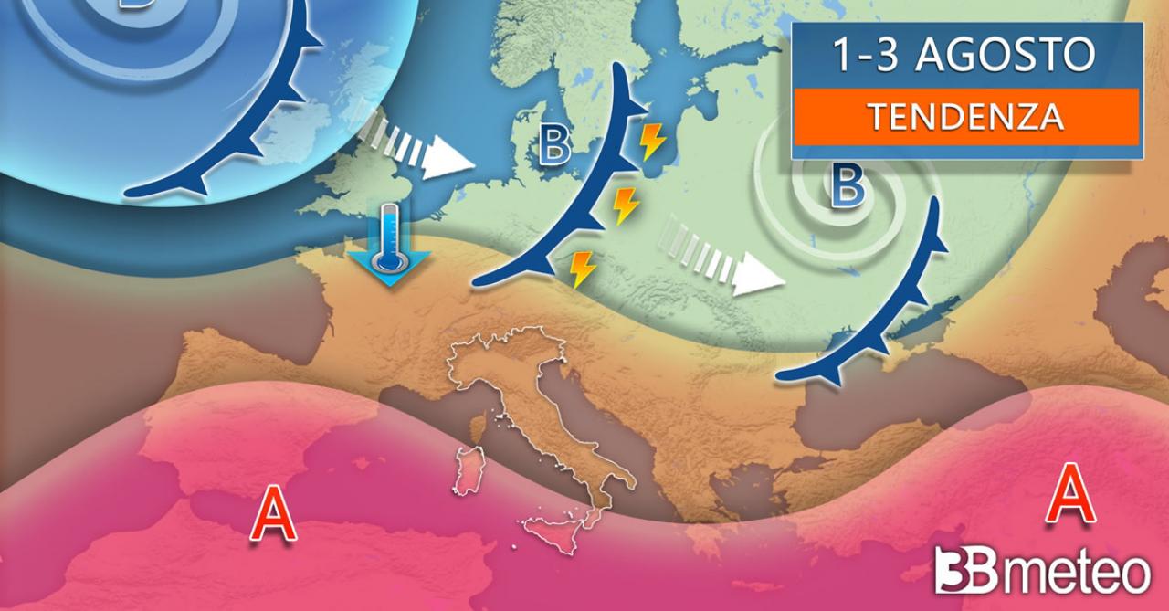 Tendenza meteo 1-3 agosto Tendenza meteo 1-3 agosto