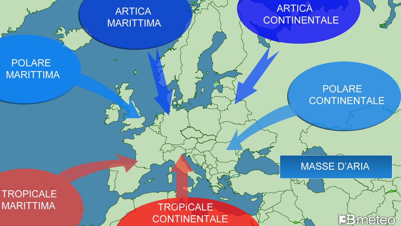 tipi di masse d'aria