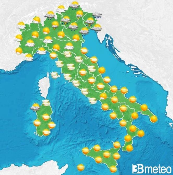 Inizio settimana instabile con temporali, temperature in calo