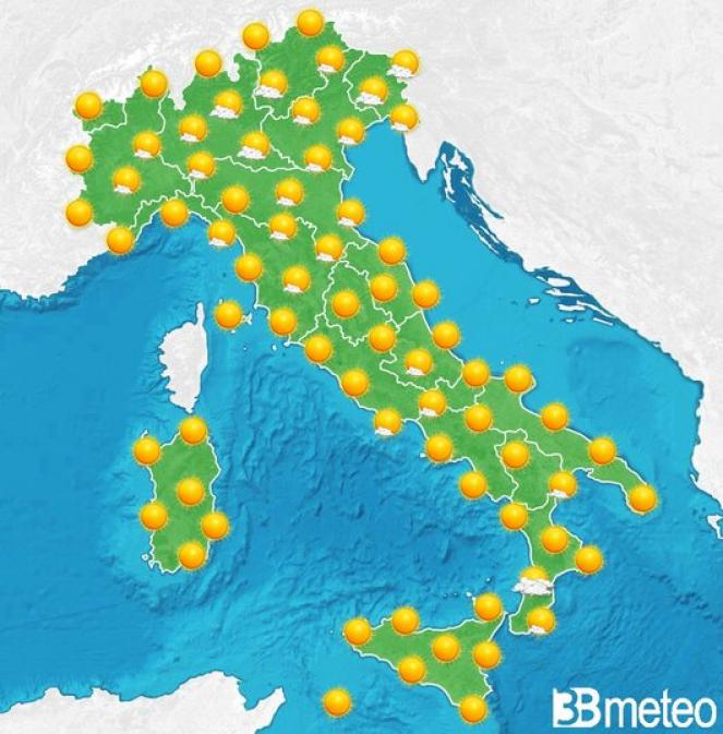 Soleggiato e molto caldo, qualche temporale in arrivo sulle Alpi