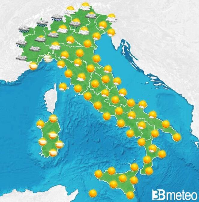 Qualche acquazzone al Nord ma nel weekend si intensifica il caldo