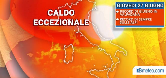 Meteo storia, 27 giugno 2019: CALDO ECCEZIONALE al Nord, FRANTUMATI RECORD di SEMPRE, tutti i DATI