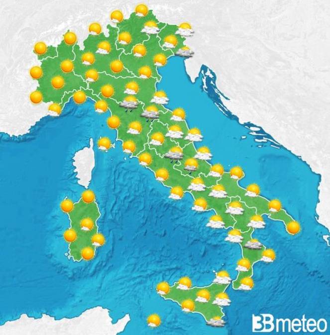 Da giovedì torna l'anticiclone, bel tempo e caldo moderato