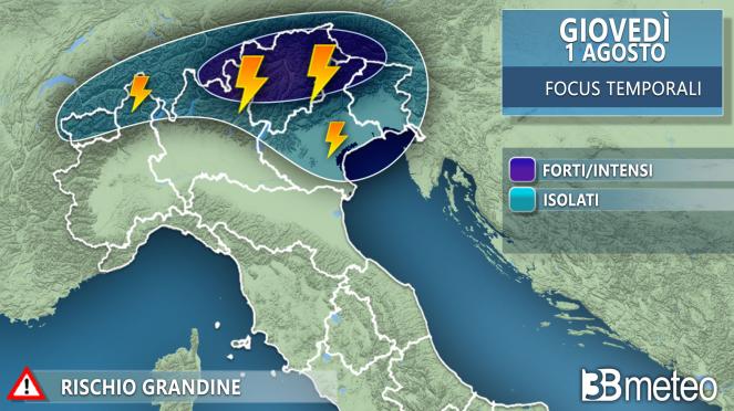 Focus temporali giovedì 1 agosto Focus temporali giovedì 1 agosto