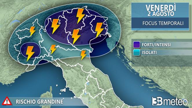 Focus temporali venerdì 2 agosto Focus temporali venerdì 2 agosto