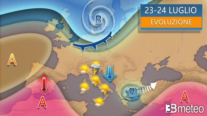 Meteo evoluzione tra marted&igrave; e mercoled&igrave;