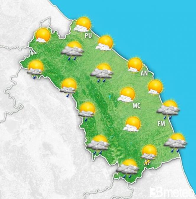 Meteo Marche. Gran caldo in parziale attenuazione, qualche rovescio o temporale in arrivo