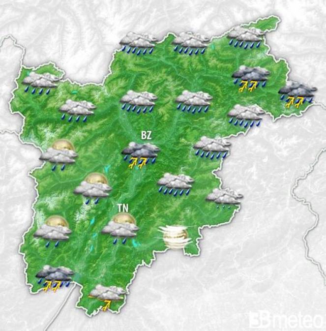 Meteo Trentino AA. Caldo intenso fino a venerd&igrave;, nel weekend qualche grado in meno e temporali in arrivo, localmente forti