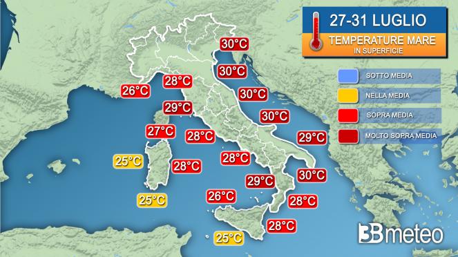 Temperature della superficie marina sotto costa