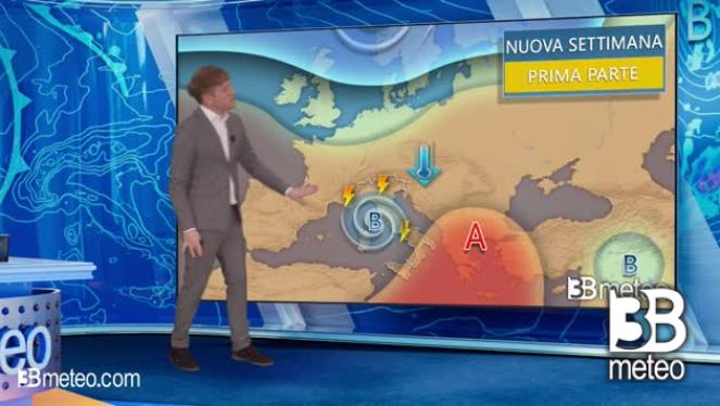 Tendenza meteo per l'inizio della prossima settimana